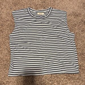 Madewell Navy and White Striped Tank